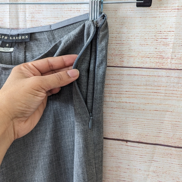 Ralph Lauren Black Label Size 8 Grey Classic Dress Pants Side Zip St Wide Leg - Picture 4 of 10